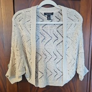White House Black Market Cream Open-Front Cardigan